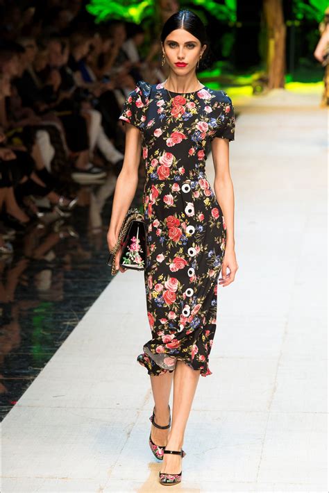 dolce gabbana a fiori nero e rosso occh|Abiti Dolce & Gabbana donna .